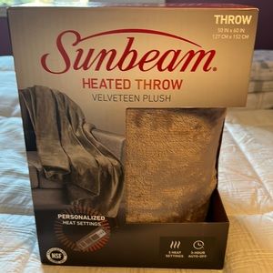 Sunbeam Heated Throw Velveteen Plush